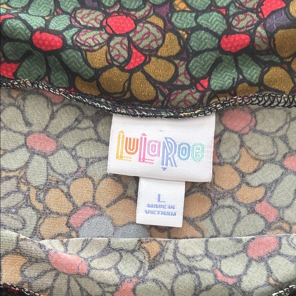 LuLaRoe Colorful Floral Midi Skirt size L - Picture 4 of 7